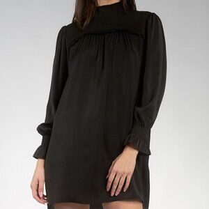 NWT - Elan Black Smocked Neck Dress